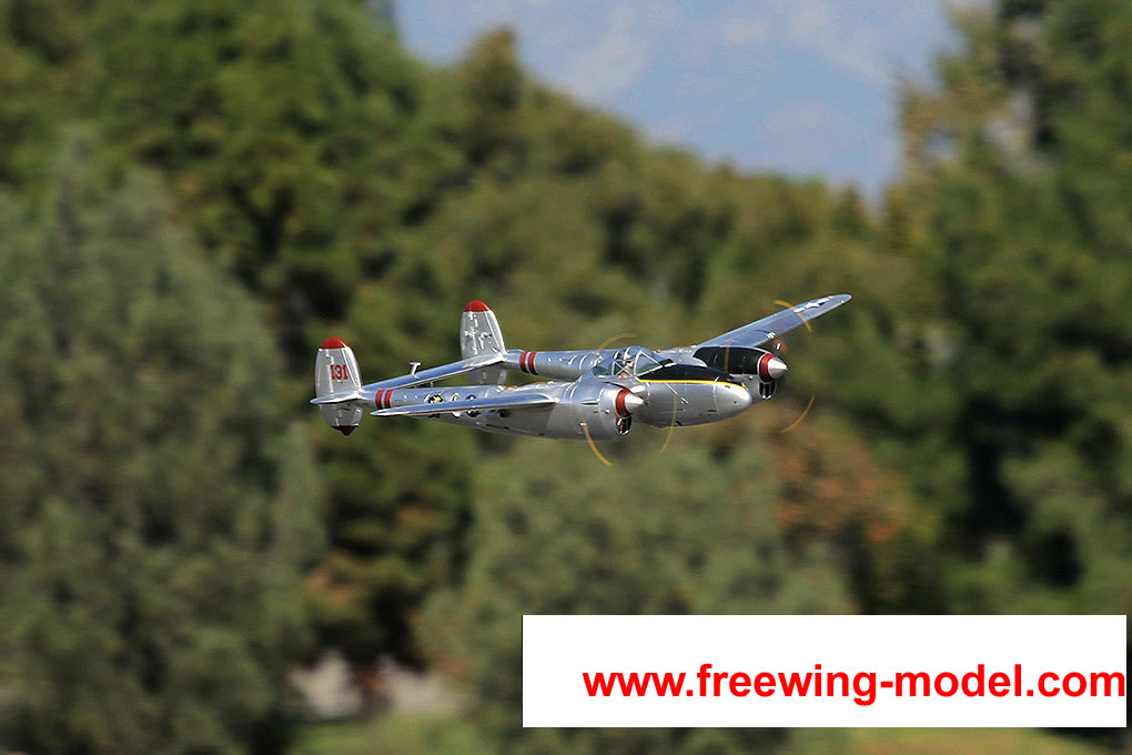 FlightLine RC P-38L Lightning Pacific Silver 1600mm (63  inch) Wingspan - PNP RC Airplane