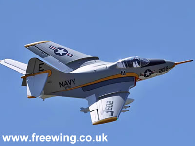 Freewing F9F-8 Cougar Super Scale 80mm EDF PNP with Gyro  RC Airplane