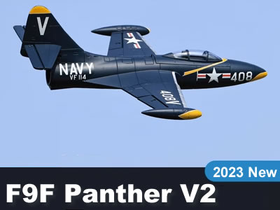 Freewing F9F Panther V2 64mm 4S Blue EDF PNP RC JET